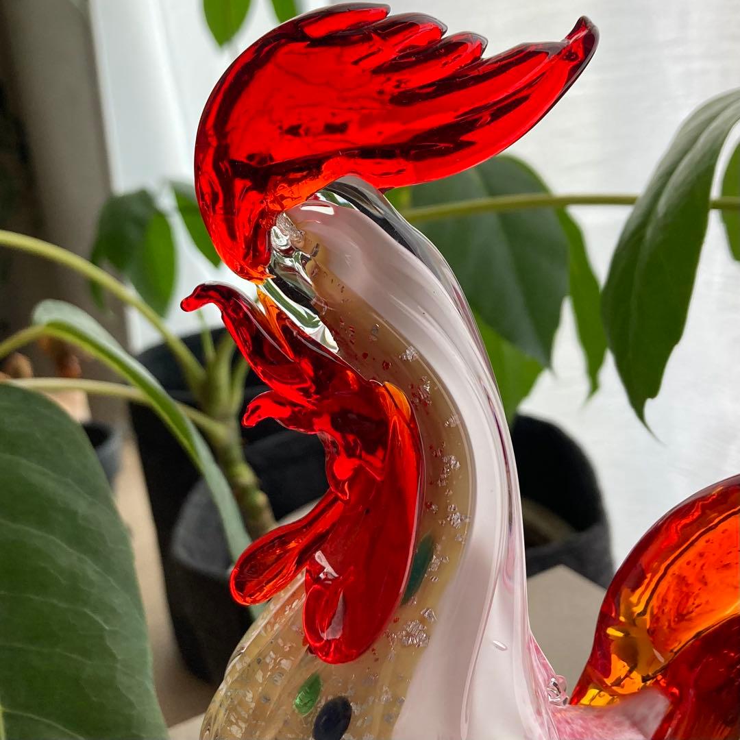 ムラノグラス　鶏　にわとり　MURANO ムラーノ　ヴェネツィア　ガラス細工