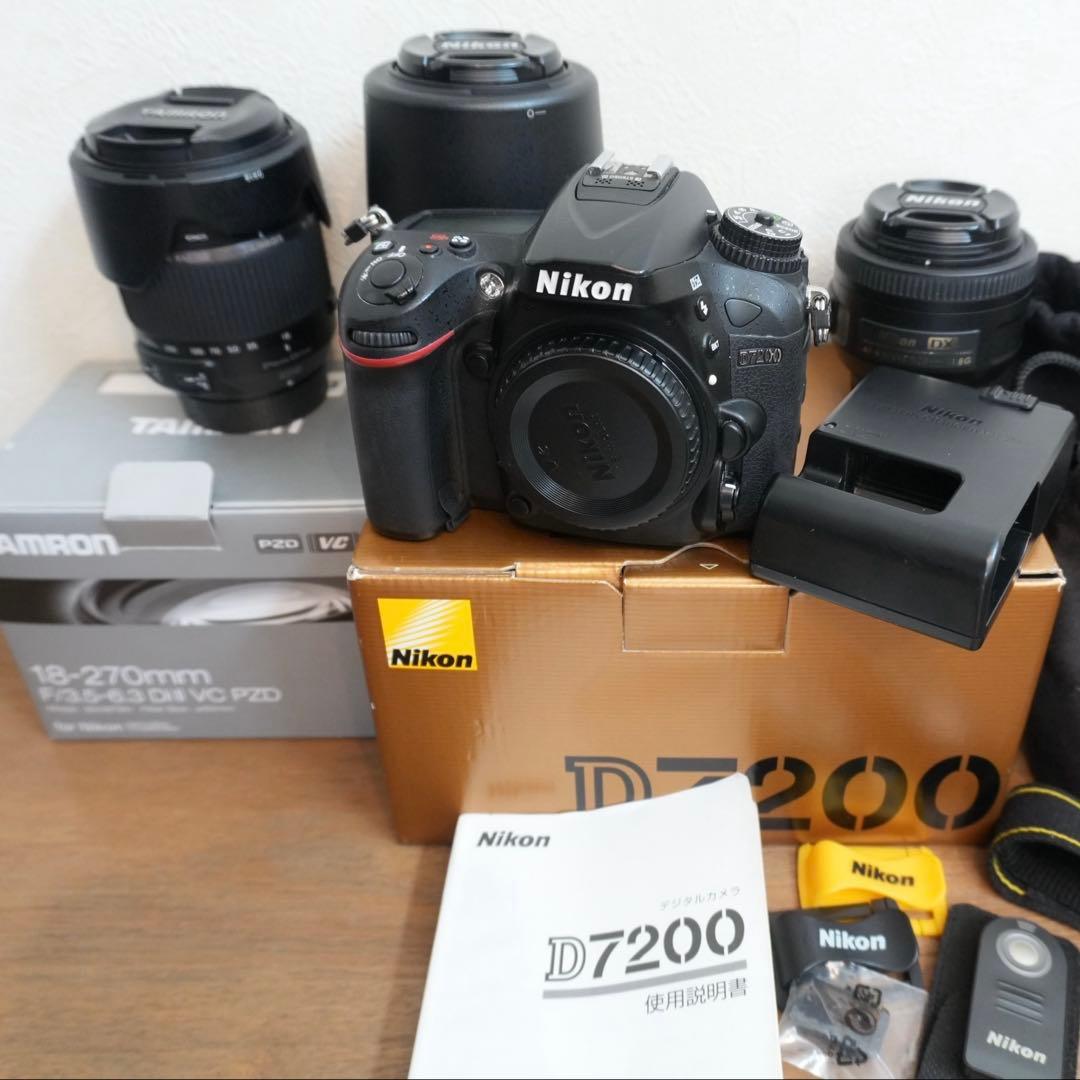 値下げ！Nikon D7200 ズーム・単焦点レンズセット
