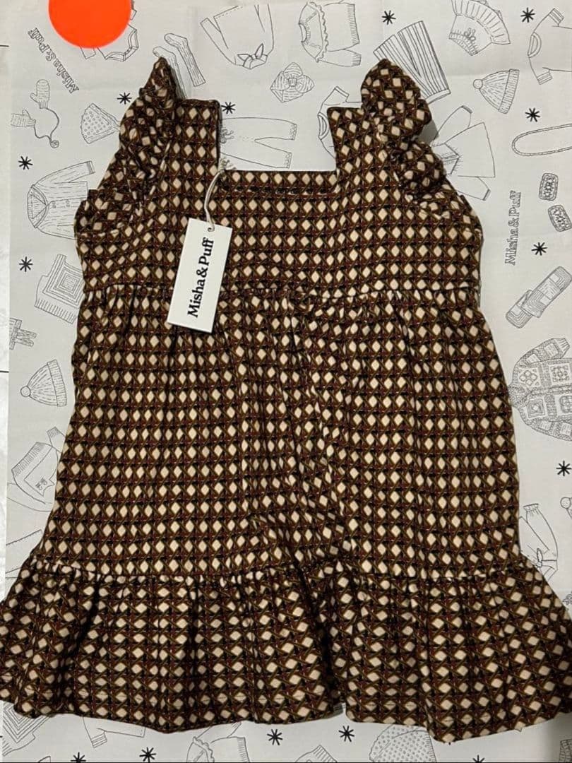 ワンピース mishaandpuff Ruffle Sleeve Dress Lattice