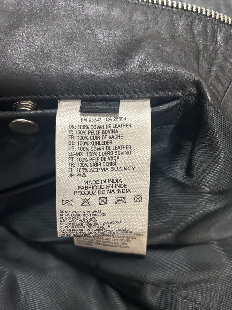 ディーゼル　レザージャケット　ライダース　シングル　ブラック　牛革