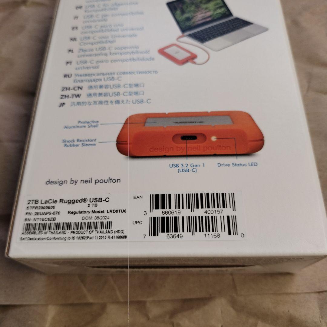 LaCie ラシー ポータブルHDD ハードディスク 2TB