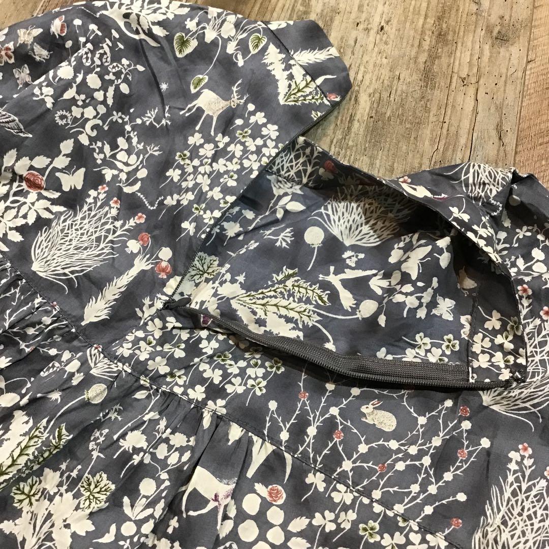 値下げNIMES リバティプリントフリル切替ブラウス　 ゆったりサイズ