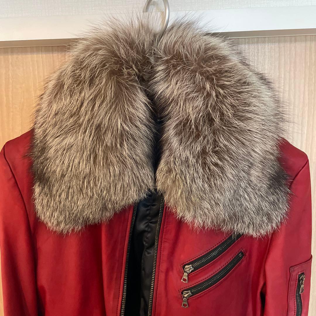 NO ID. レザージャケット サイズ2 シルバーフォックスririジップ