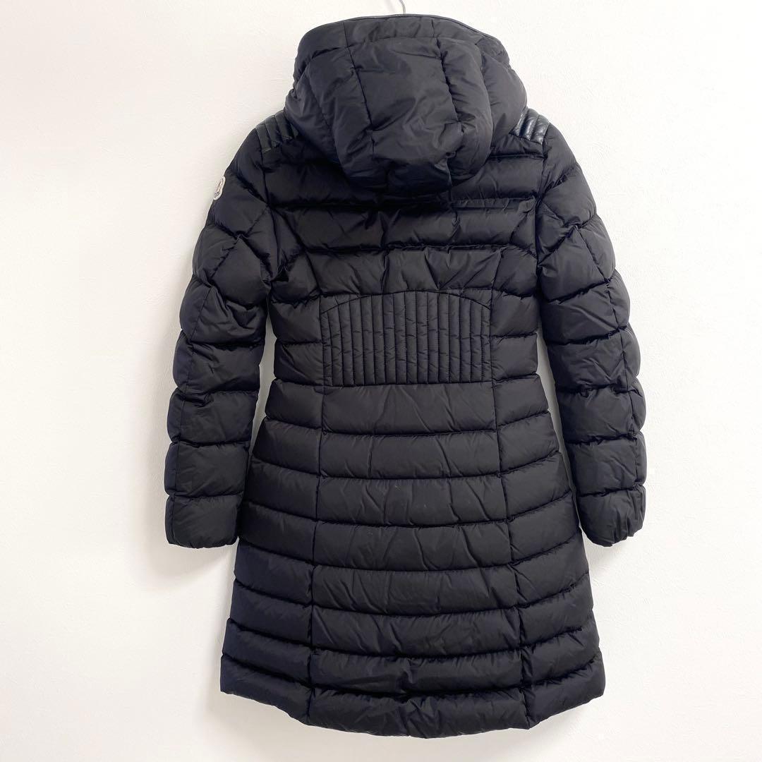 【美品】モンクレール タレブ ダウンコート ブラック ロゴワッペン ロング S