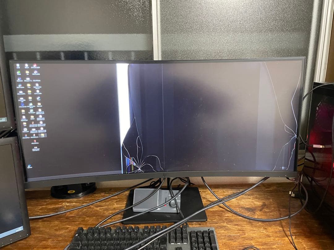 ジャンク HP Z38c 37.5型 曲面モニター 液晶割れ