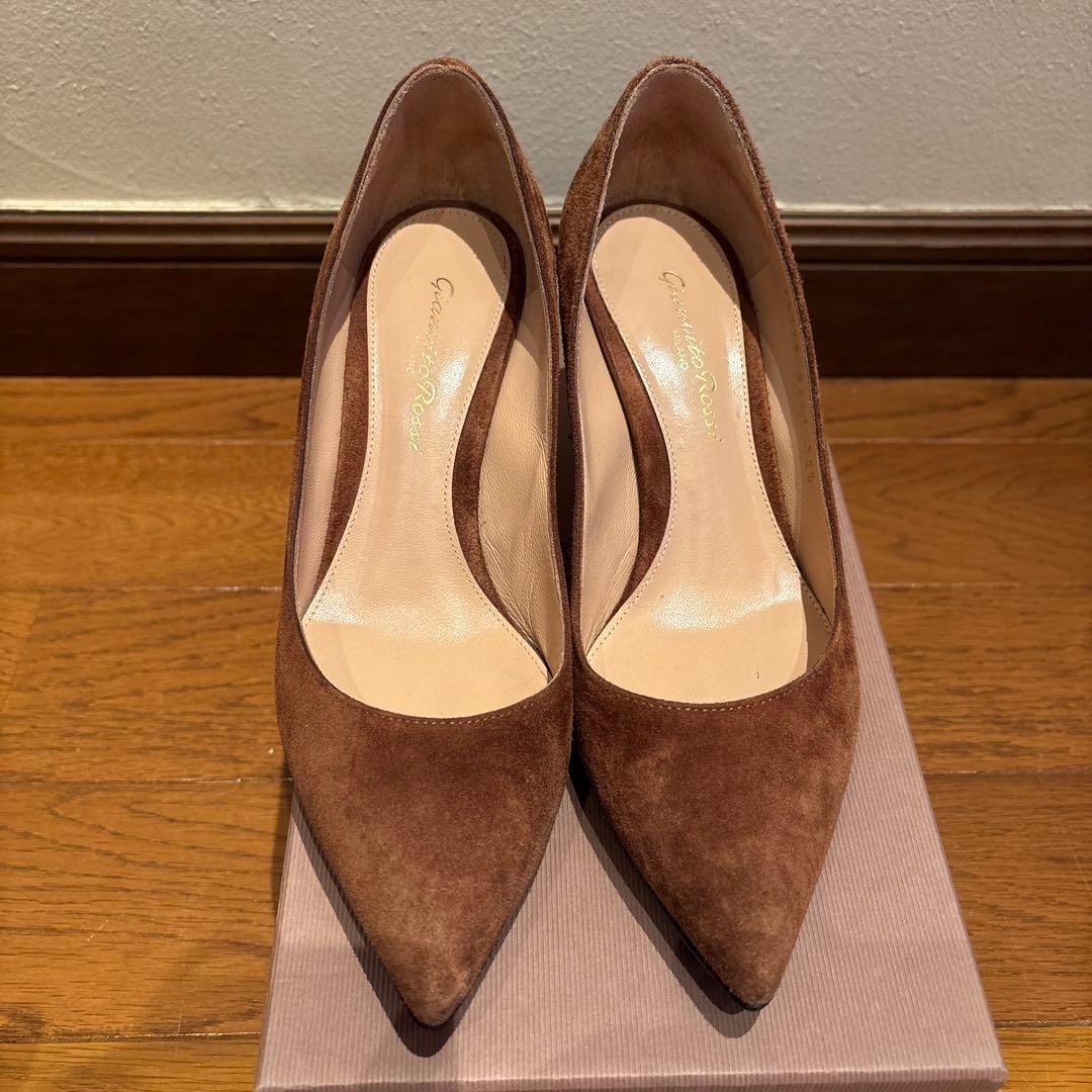 Gianvito Rossi Gianvito 70ブラウン スエードパンプス