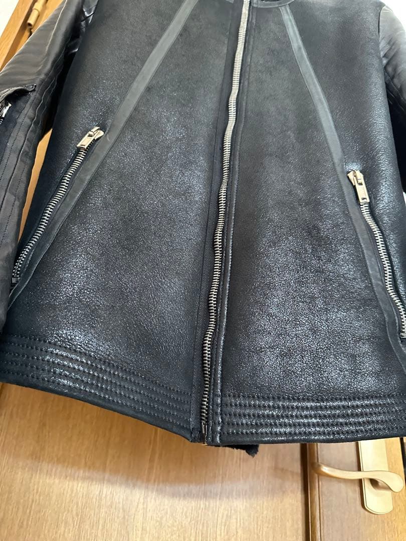 名作‼️RickOwensmoutonleather jacketdrkshdw