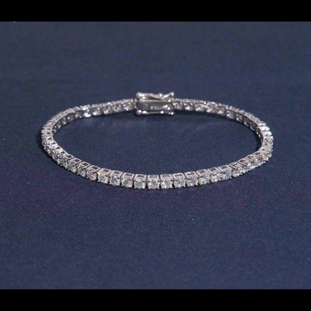 【13ctの圧倒的存在感】モアサナイト テニスブレスレット｜GRA正規鑑定書付