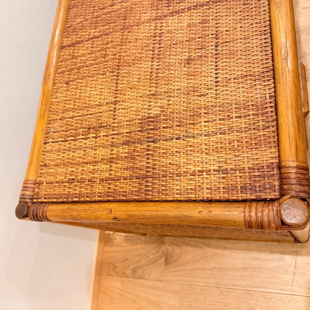【アンティーク】籐 ラタン サイドボード チェスト ローボード 6杯 古民家