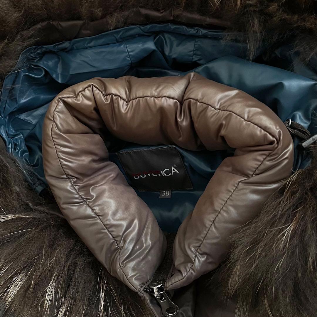 DUVETICA Deneb ロングダウンコート Aライン ラクーンファー 38