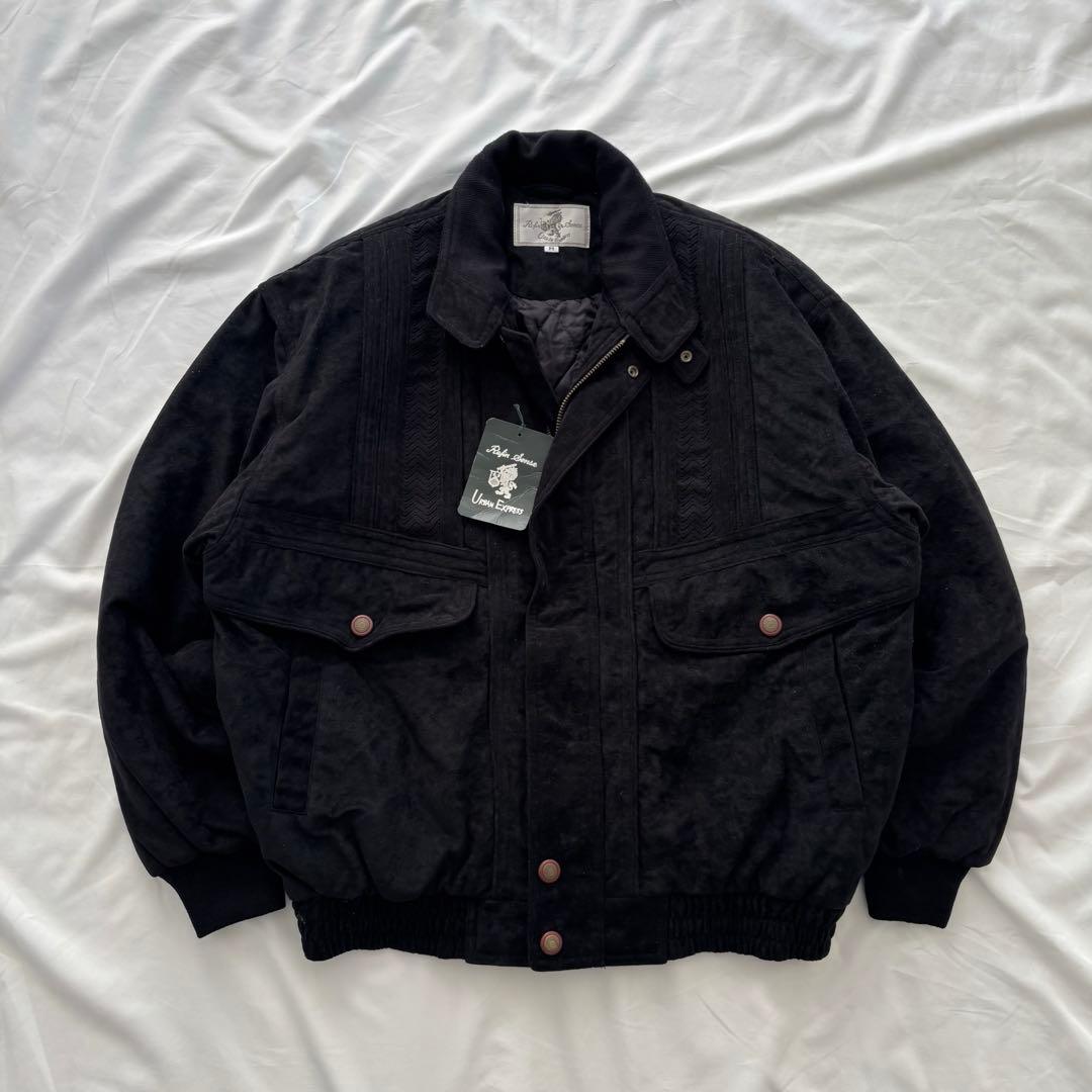 00’s vintage スエード調ブルゾン ブラック 短丈 アメカジ シティー