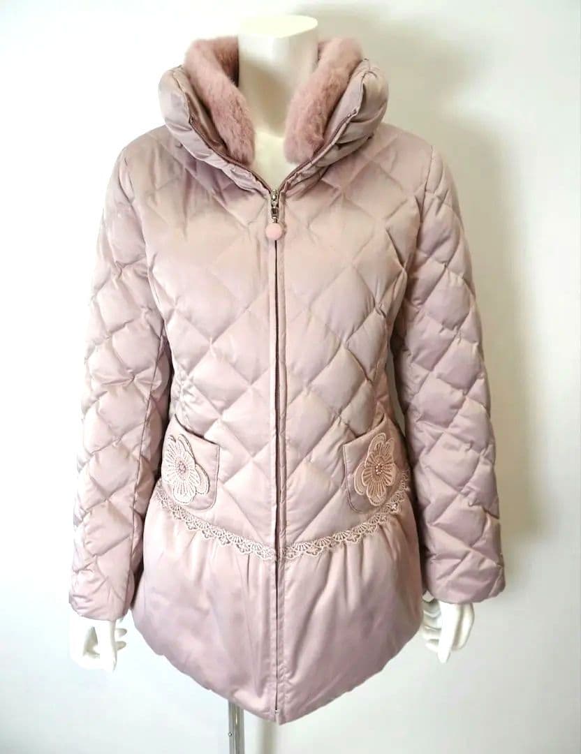 SALE　スーパービューティー　今季秋冬ダウンコート　ピンク44(XL)新品