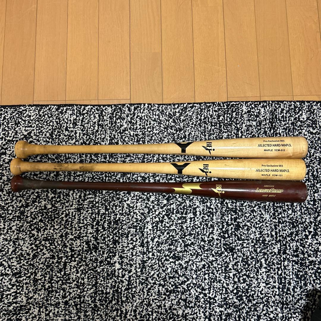 ぼ*ん様 硬式木製バット 3本