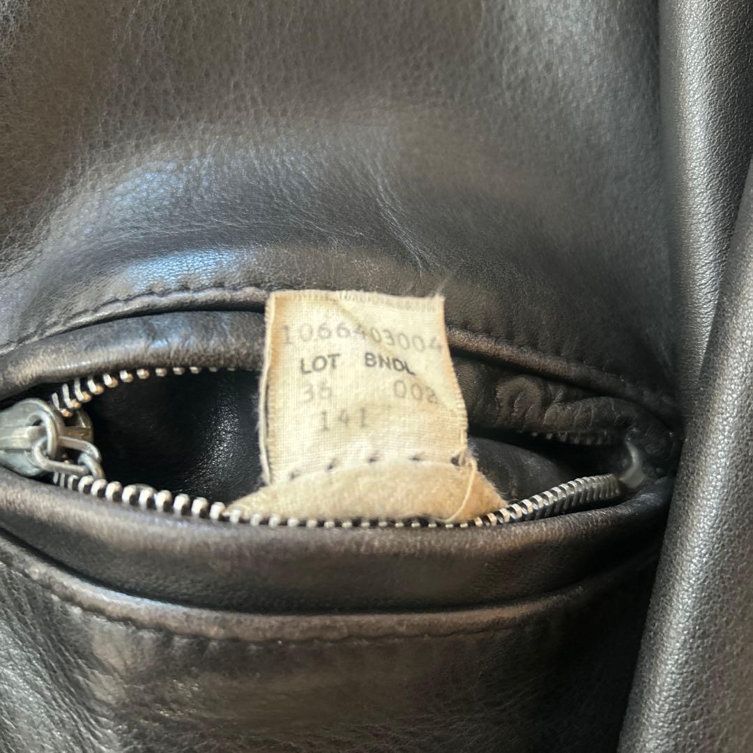 Schott シングルライダース 黒 レザー　36 ライナー、ハンガー付141