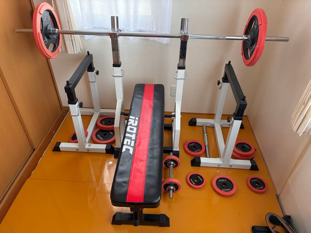 iROTEC トレーニングベンチ バーベルセット