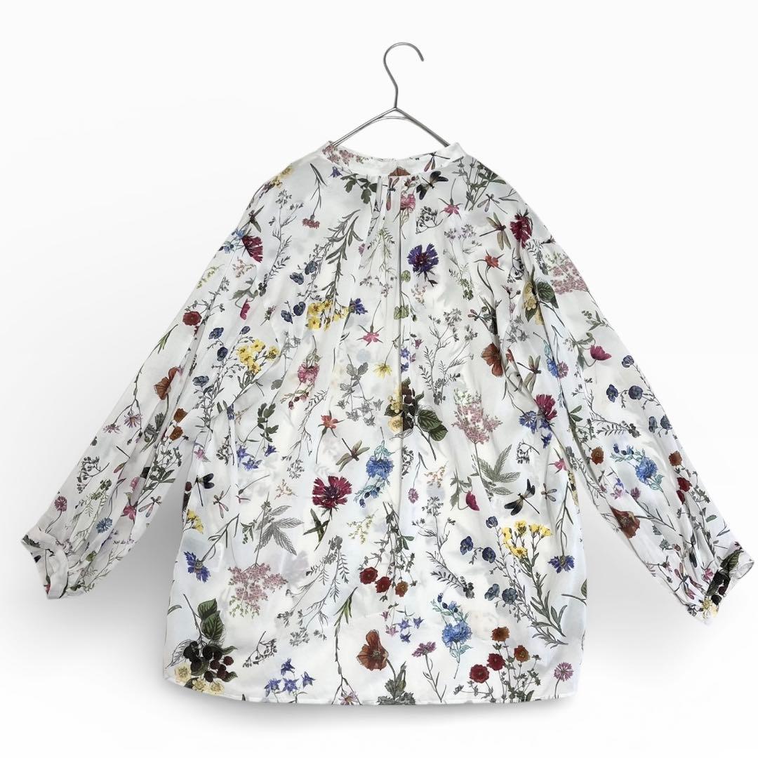 美品◎トゥモローランド ボタニカルリベルラプリント ボウタイブラウス