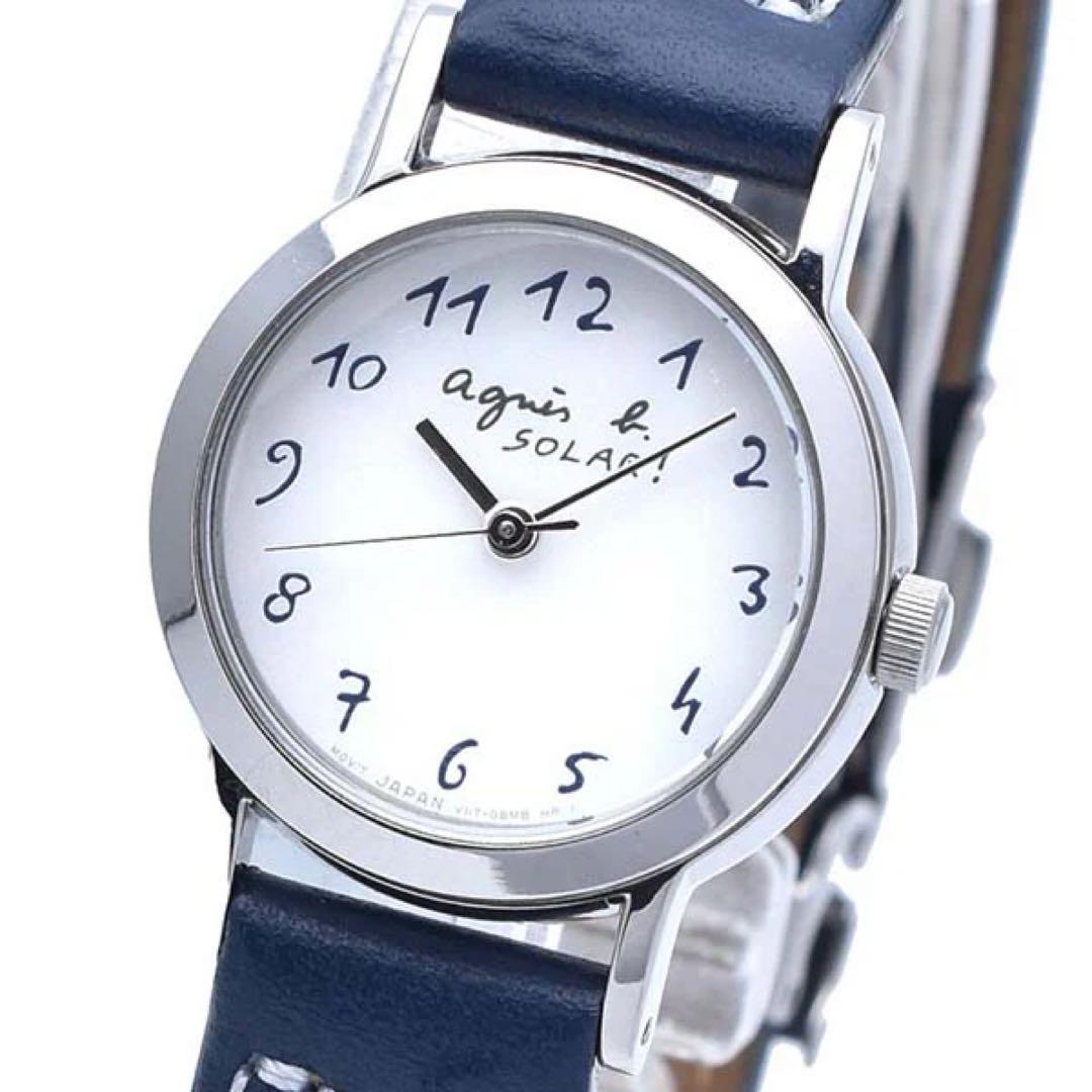 【新品】アニエスベー　ネイビー レザーベルト 時計