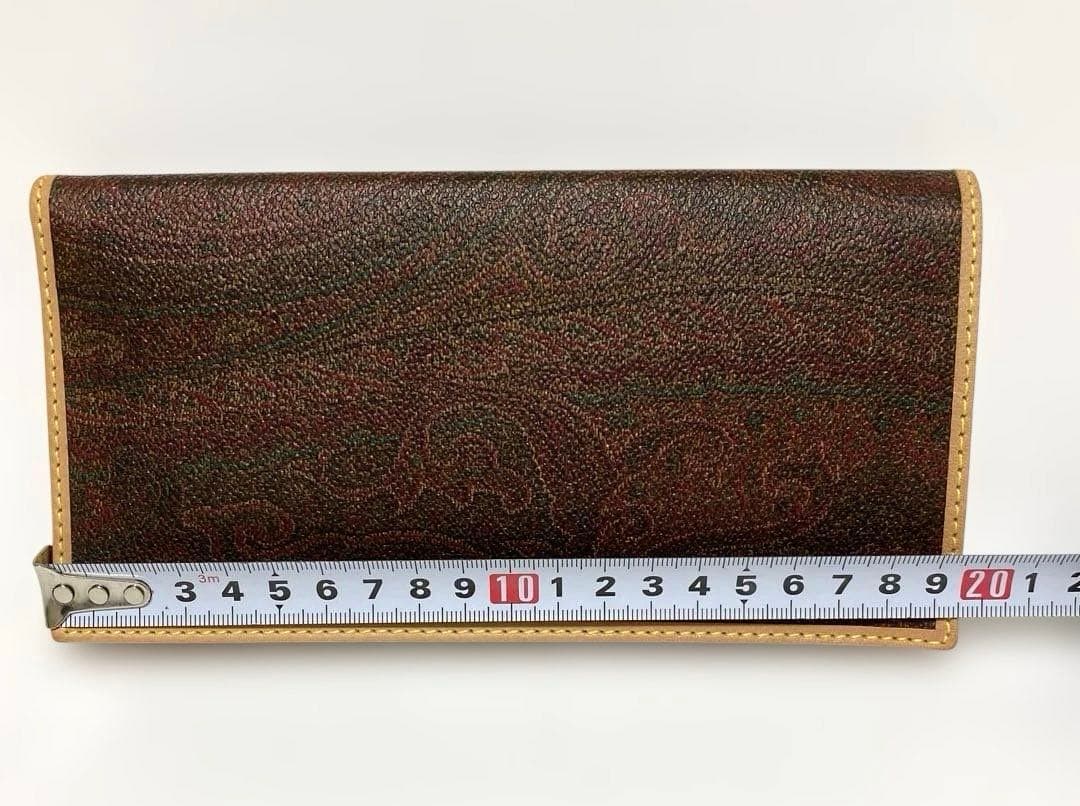 未使用エトロ ETRO 二つ折り財布 ウォレット 長財布 PVC レザー 総柄