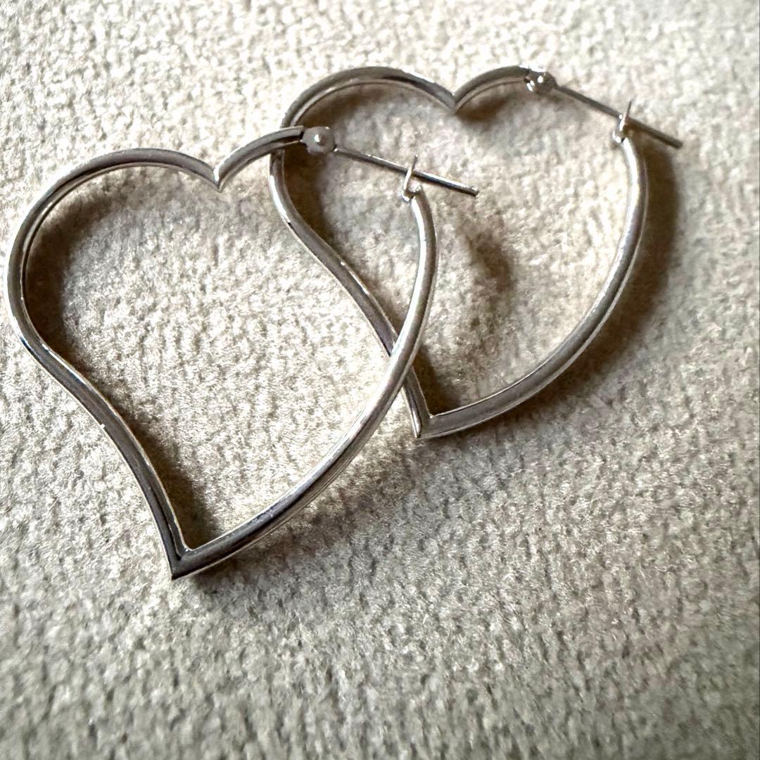 K14WG ハートピアス