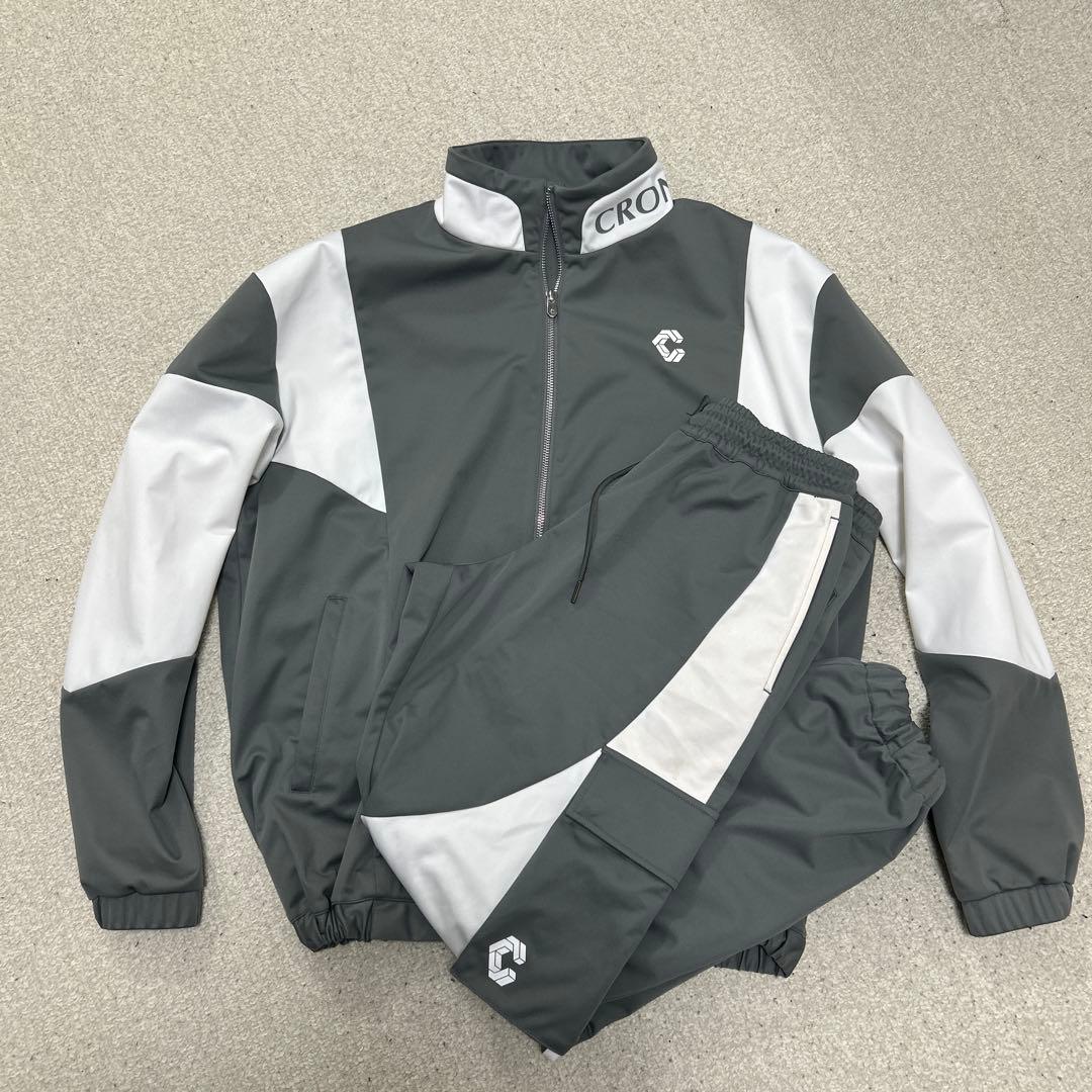 CRONOS クロノス グレー ナイロンジャケット　上下セットアップ　S