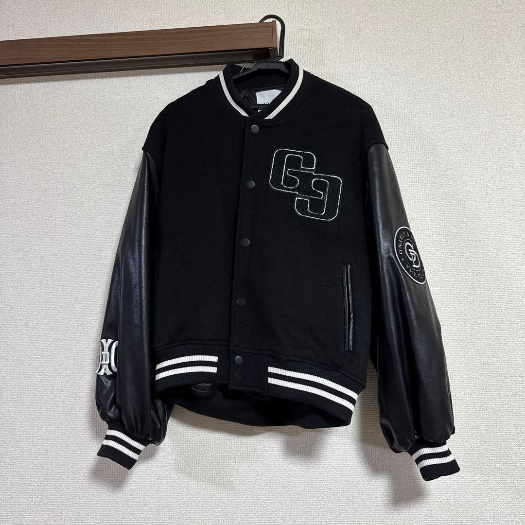 GYDA GG Padding スタジャン BLACK レザー　レディース