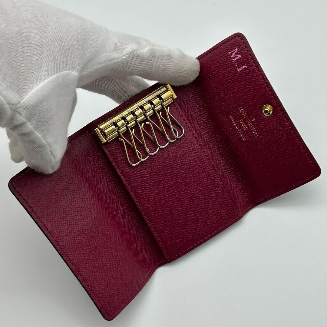 【美品】 ルイヴィトン ミュルティクレ6 フューシャ モノグラム キーケース