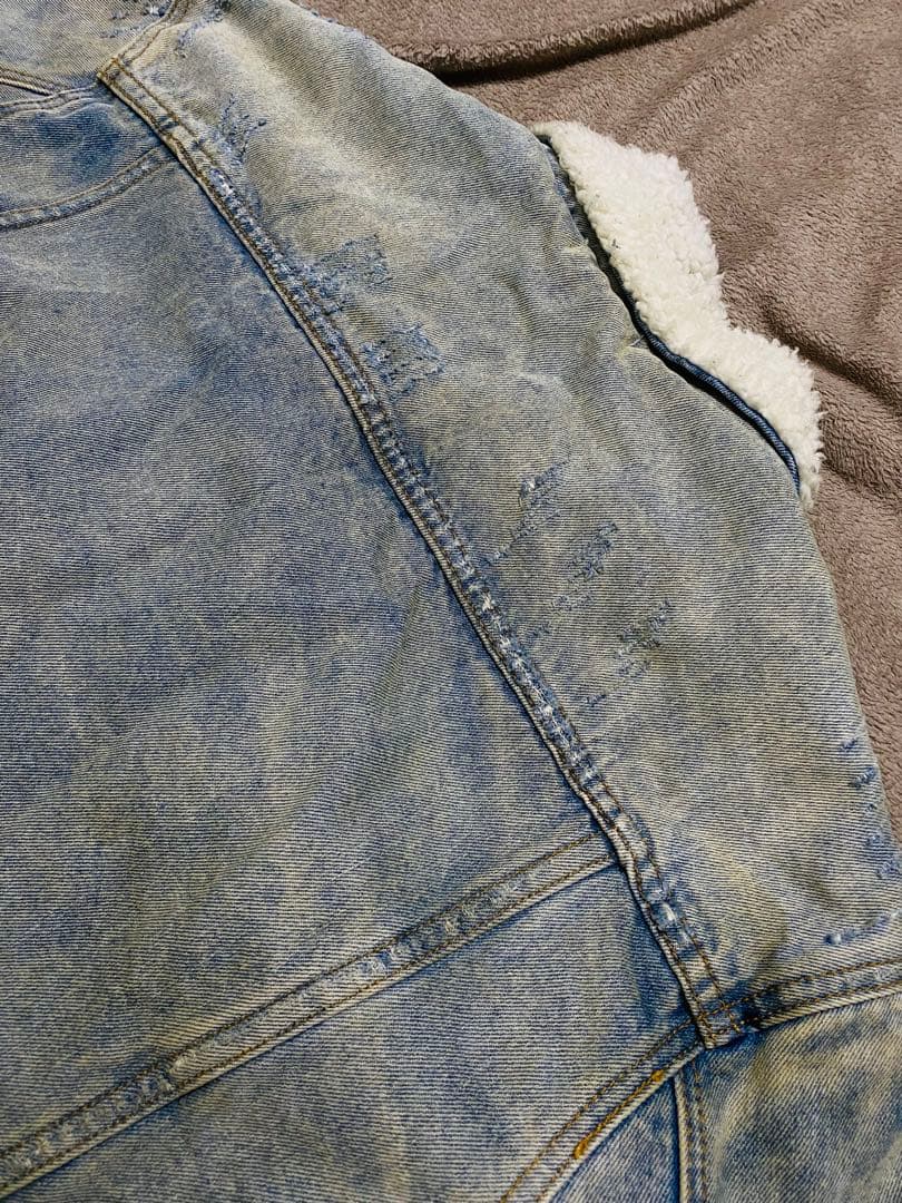 mnml 骨刺繍 デニムジャケット vintage スタジャン スカジャン