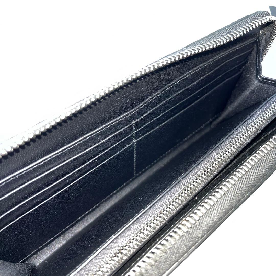 ディオール　クロコダイル　長財布　ラウンドジップ　鰐革　黒　ブラック