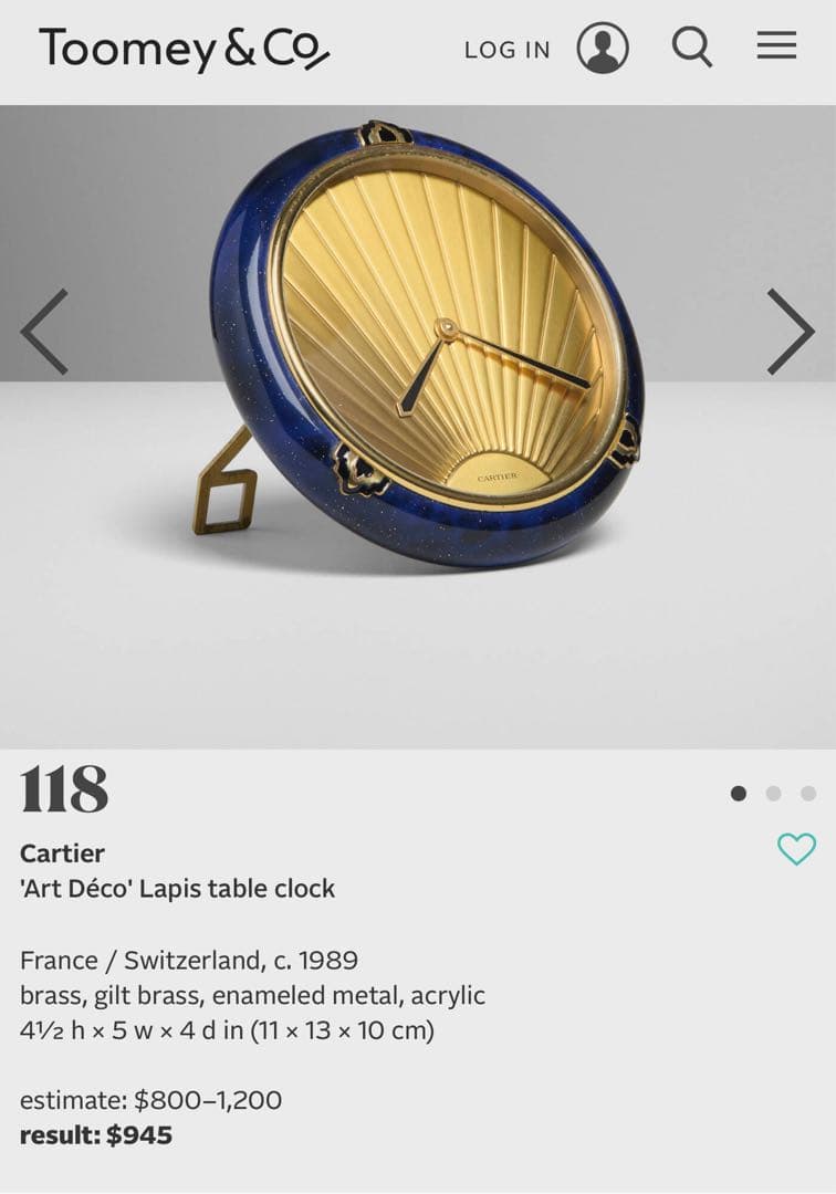 Cartier カルティエ　ラピス　クォーツ QUARTZ 置時計　動作確認済