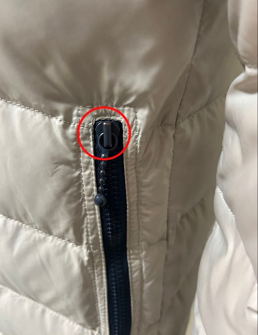 DUVETICA ACE ロングダウンコート40 ベージュ×ネイビー