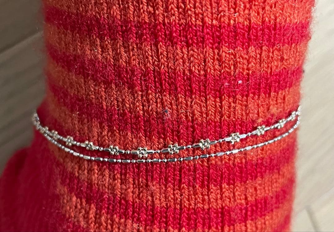 アンクレット　2連　アクセサリー　Ｋ10WG かわいい