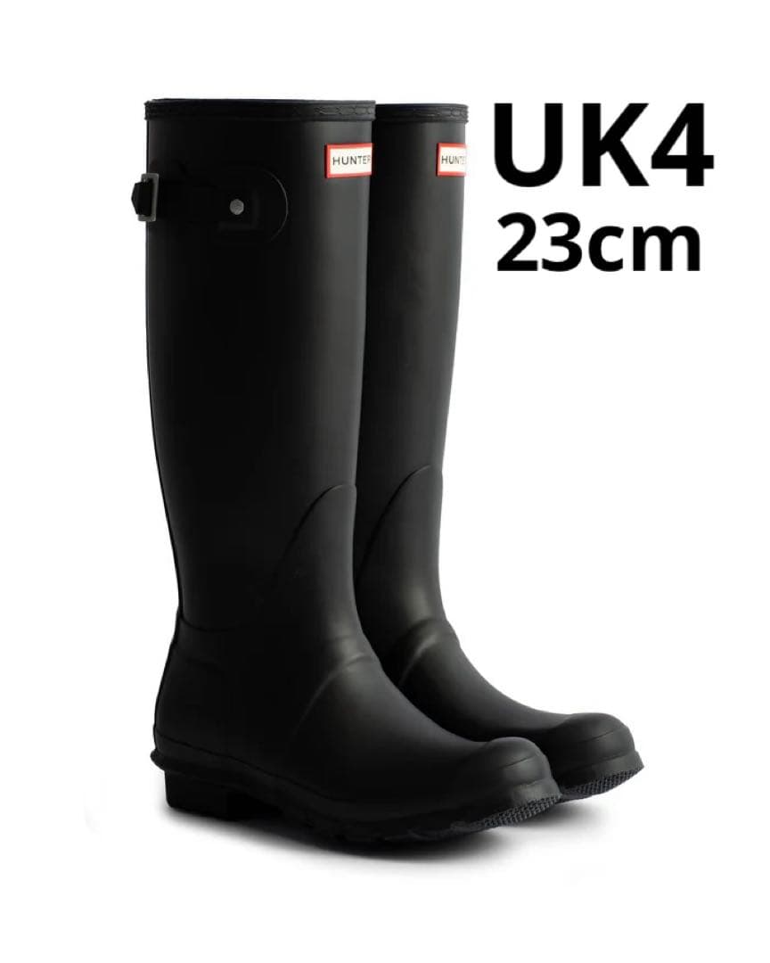 HUNTER ハンター オリジナル トール レイン ブーツ ブラック UK4