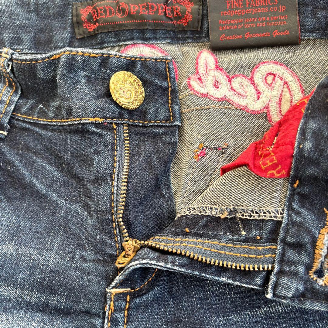 RED PEPPER ジーンズ デニム 刺繍 フレア 29 y2k