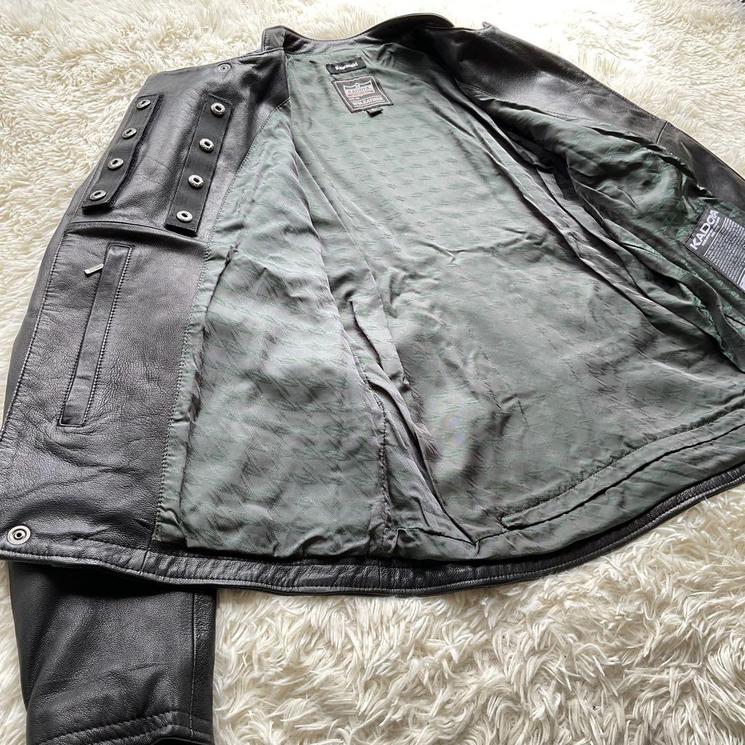 未使用級✨カドヤ×カワサキ　レザージャケット　セミダブル　ライダース　ヤギ皮　L