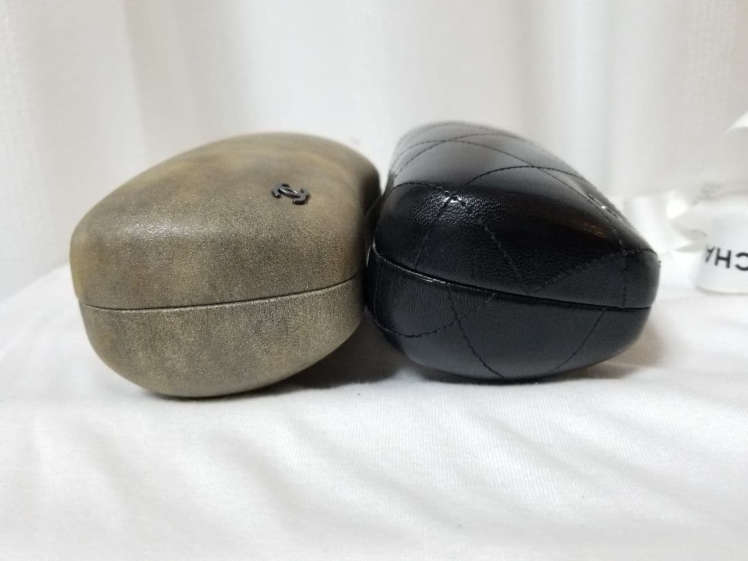 新品未使用 美品 革シャネルサングラスケース２点セット付属品ブラックココマーク