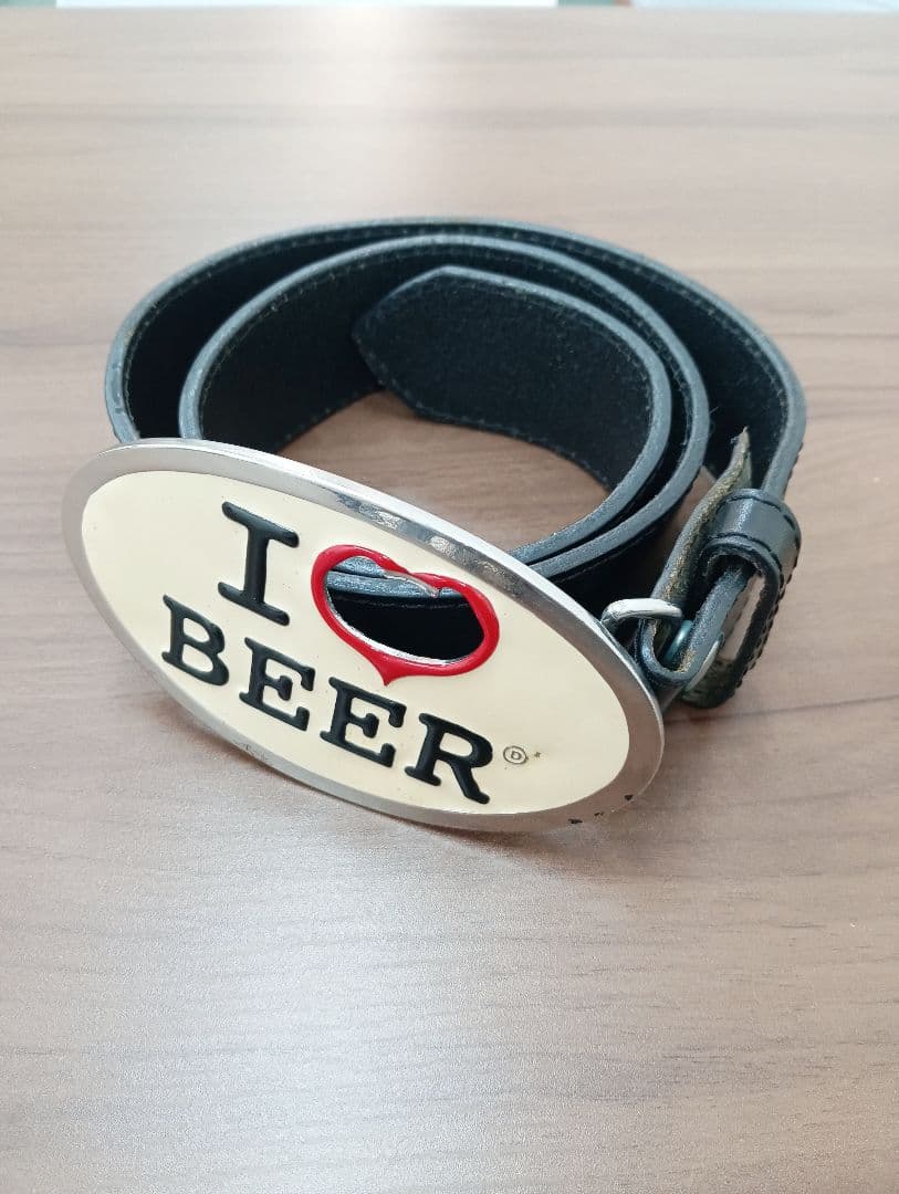 ディースクエアード　I LOVE BEER ベルト 黒 レザー　メンズ