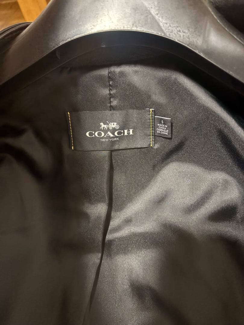 ブラックレザージャケット COACH保管袋付き
