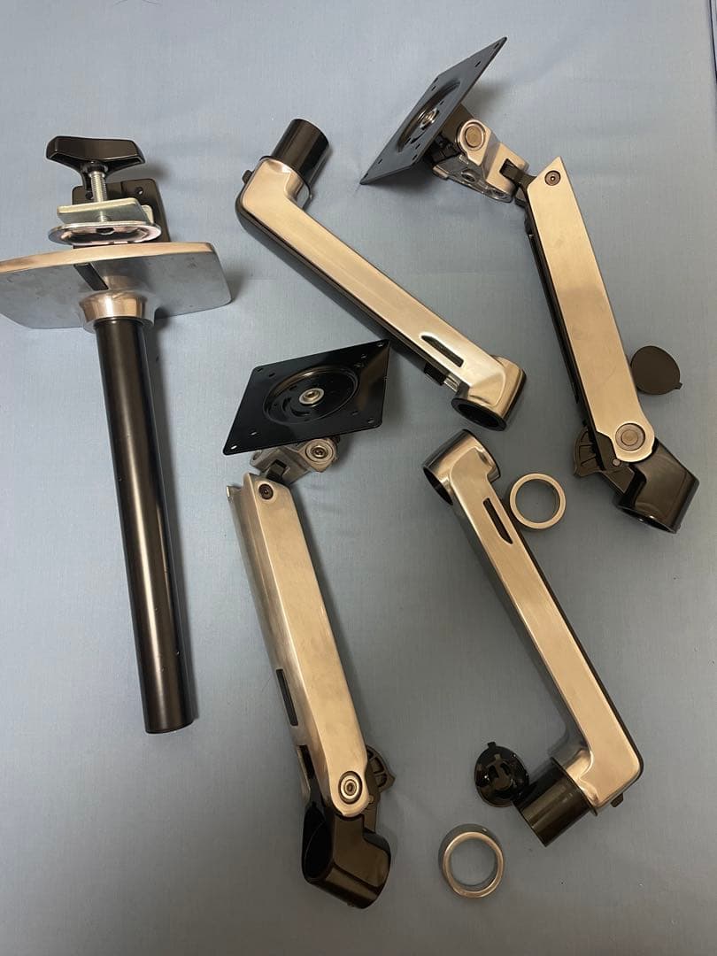 エルゴトロン　LX モニターアーム　長身ポール　追加アーム、デスク保護シート付き