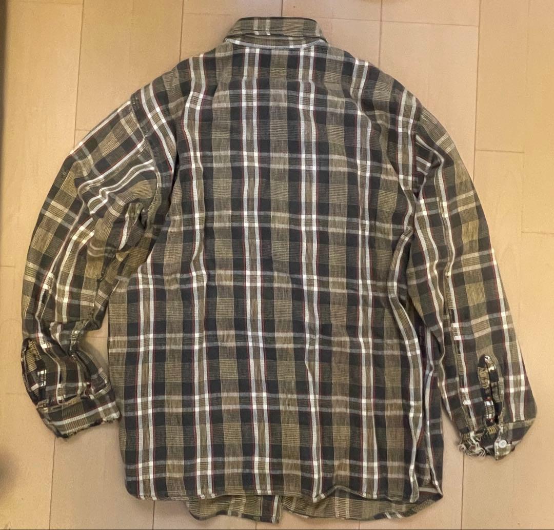 59s 60s ヴィンテージ ヘビーネルシャツ マチ付き 古着