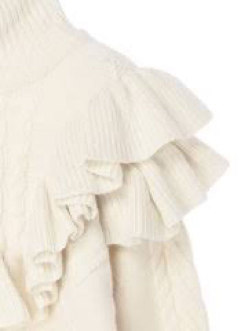 美品☆柴咲コウ☆MES VACANCES ミヴァコンス☆ケーブルフリルニット