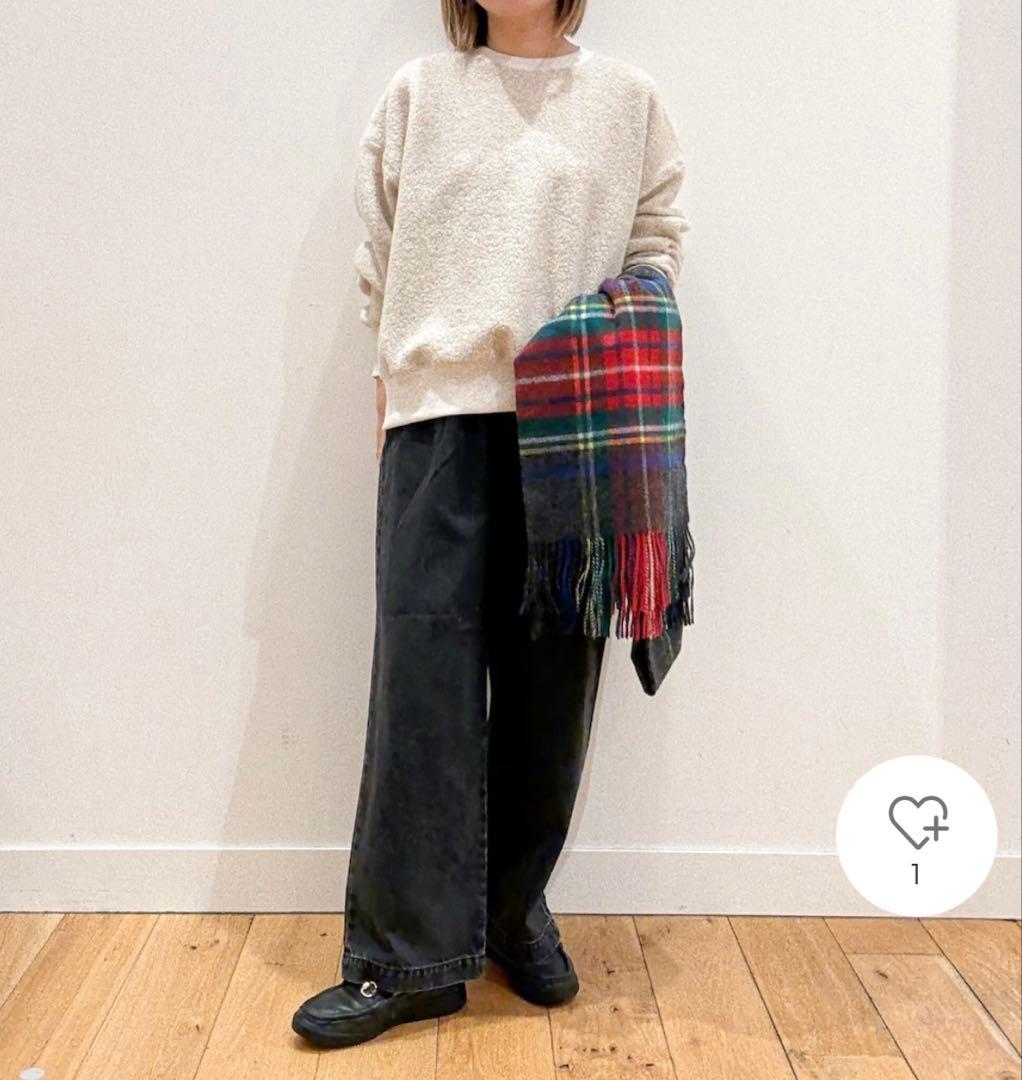 新品　かぐれ　今季　ウール ボアプルオーバー　2025秋冬　ライトベージュ