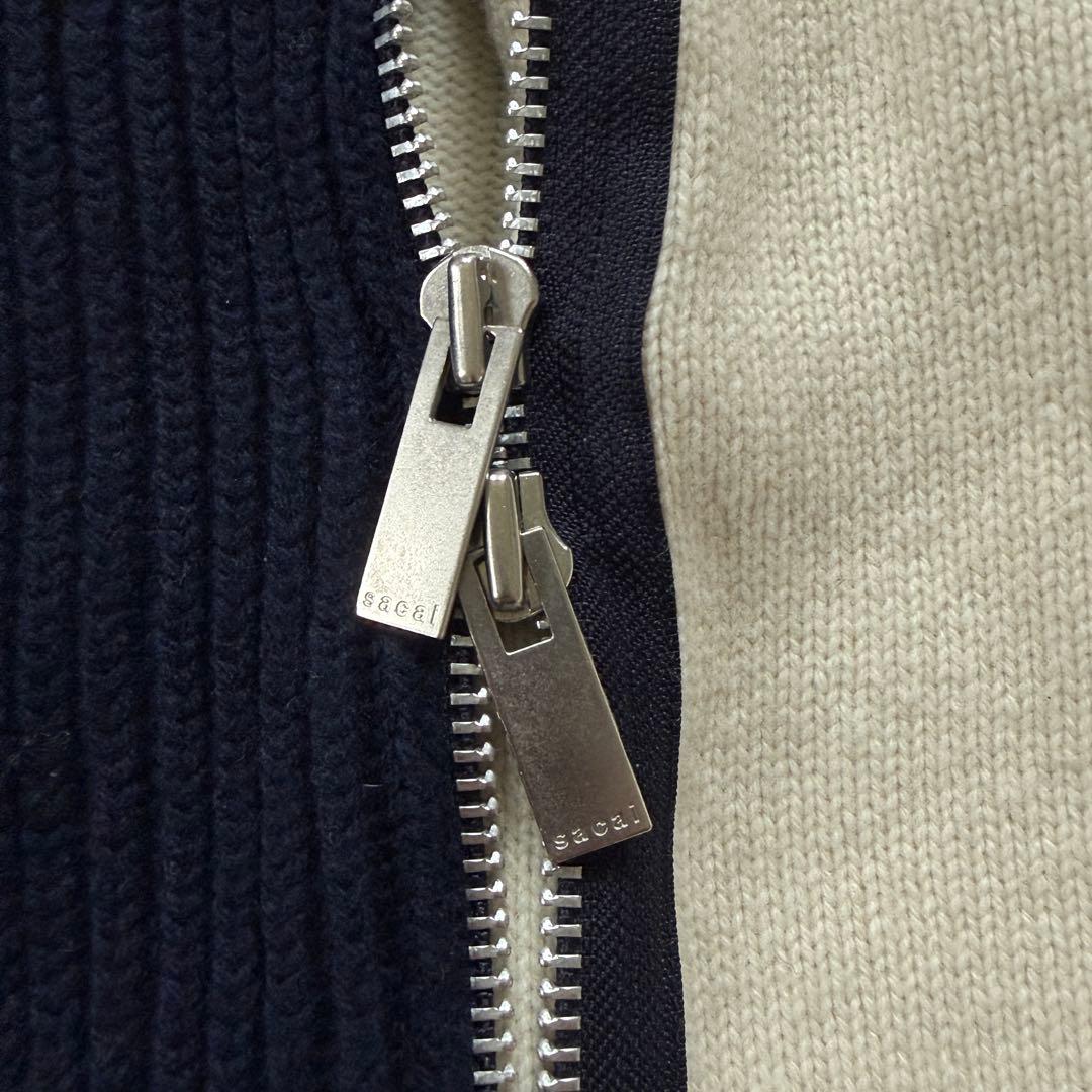 希少✨sacai 21aw Wool Kint Zip up Blouson