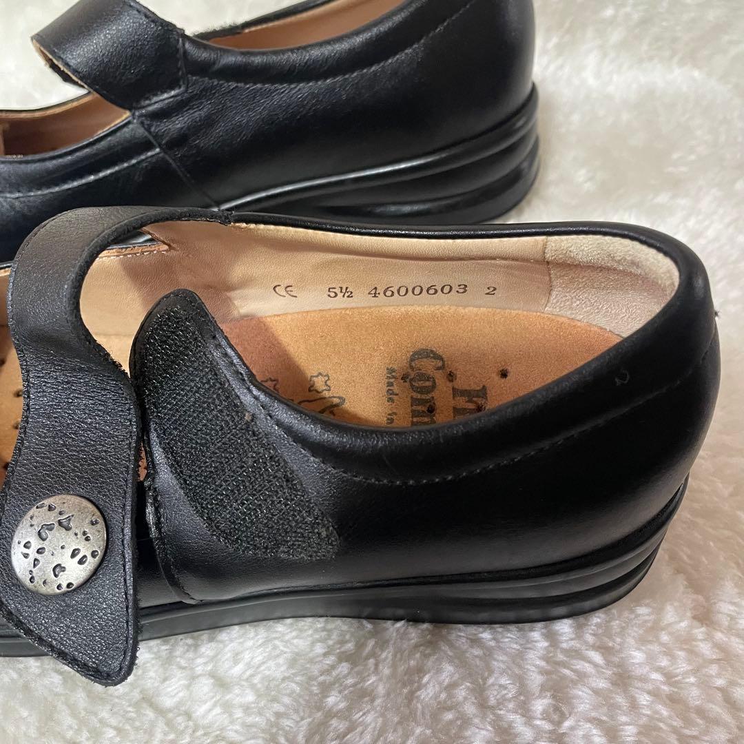 【極美品】Finn comfortフィンコンフォート 本革 黒 レザー