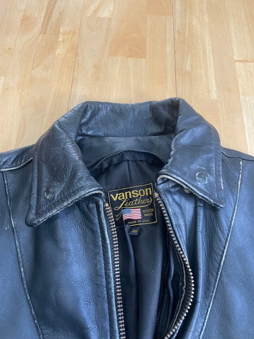 ユンボ　VANSON F 36 ライダース 牛革 本革 オールドold