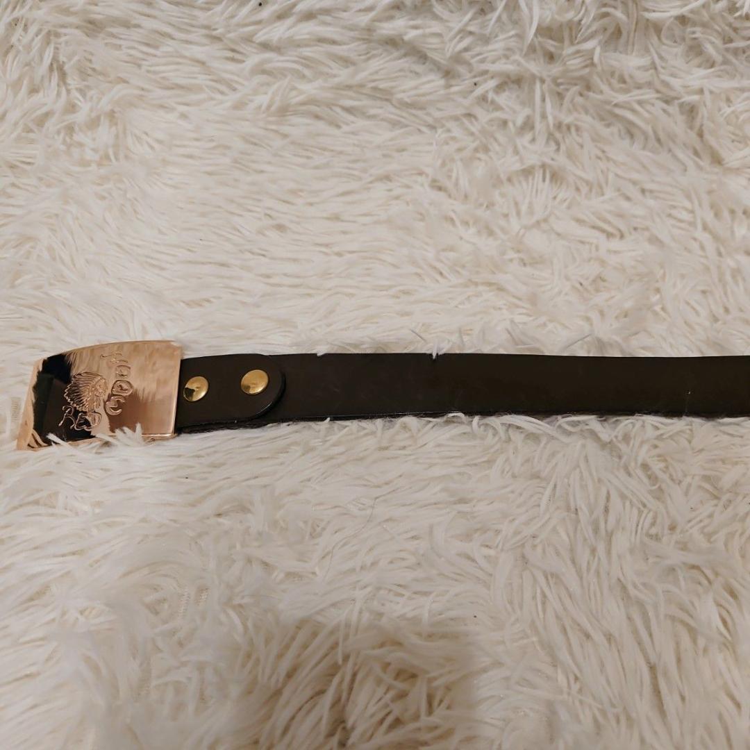 美品 RED MOON レッドムーン ベルド ロゴ刻印 ブラウン プレート 本革