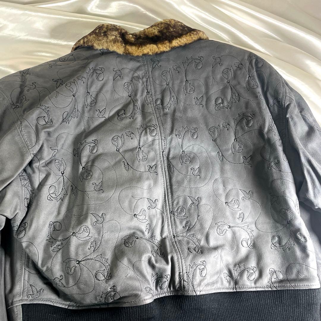 ユーロヴィンテージ　ペッカリー　レザージャケット　ririジップ　イタリア製