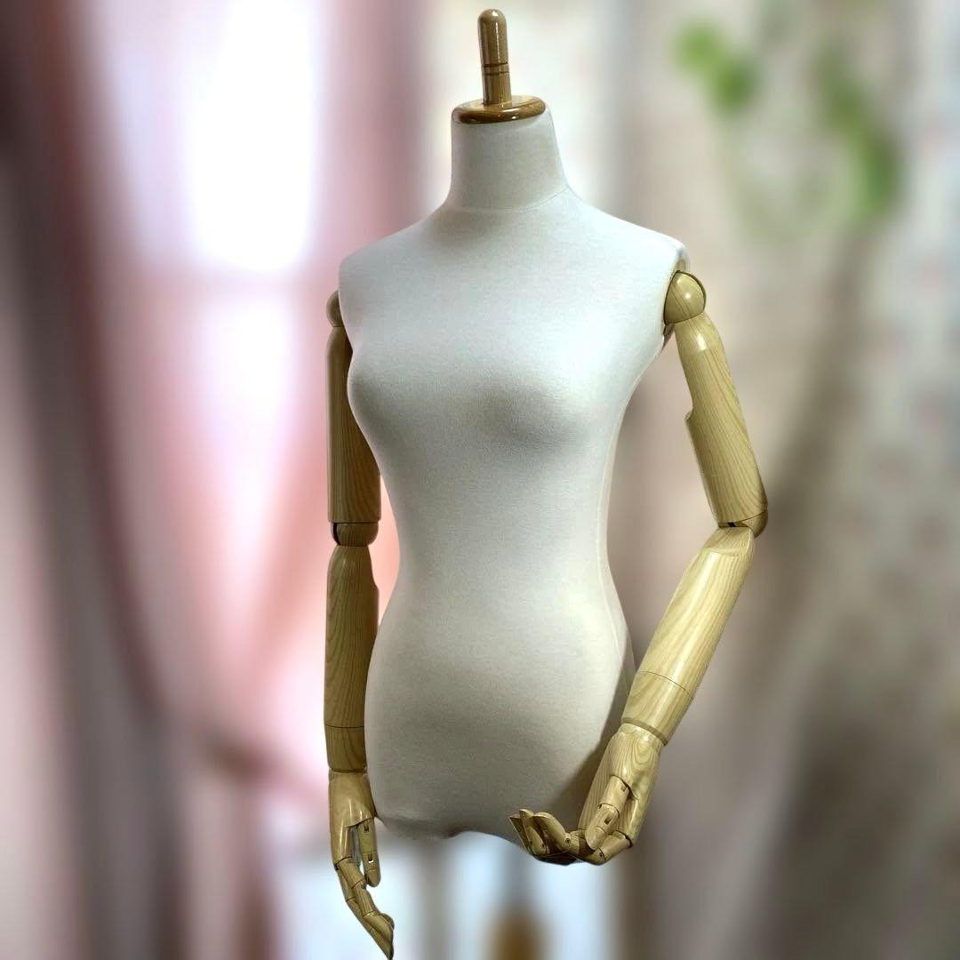 布製 トルソー マネキン 木製 猫足 スタンド付き