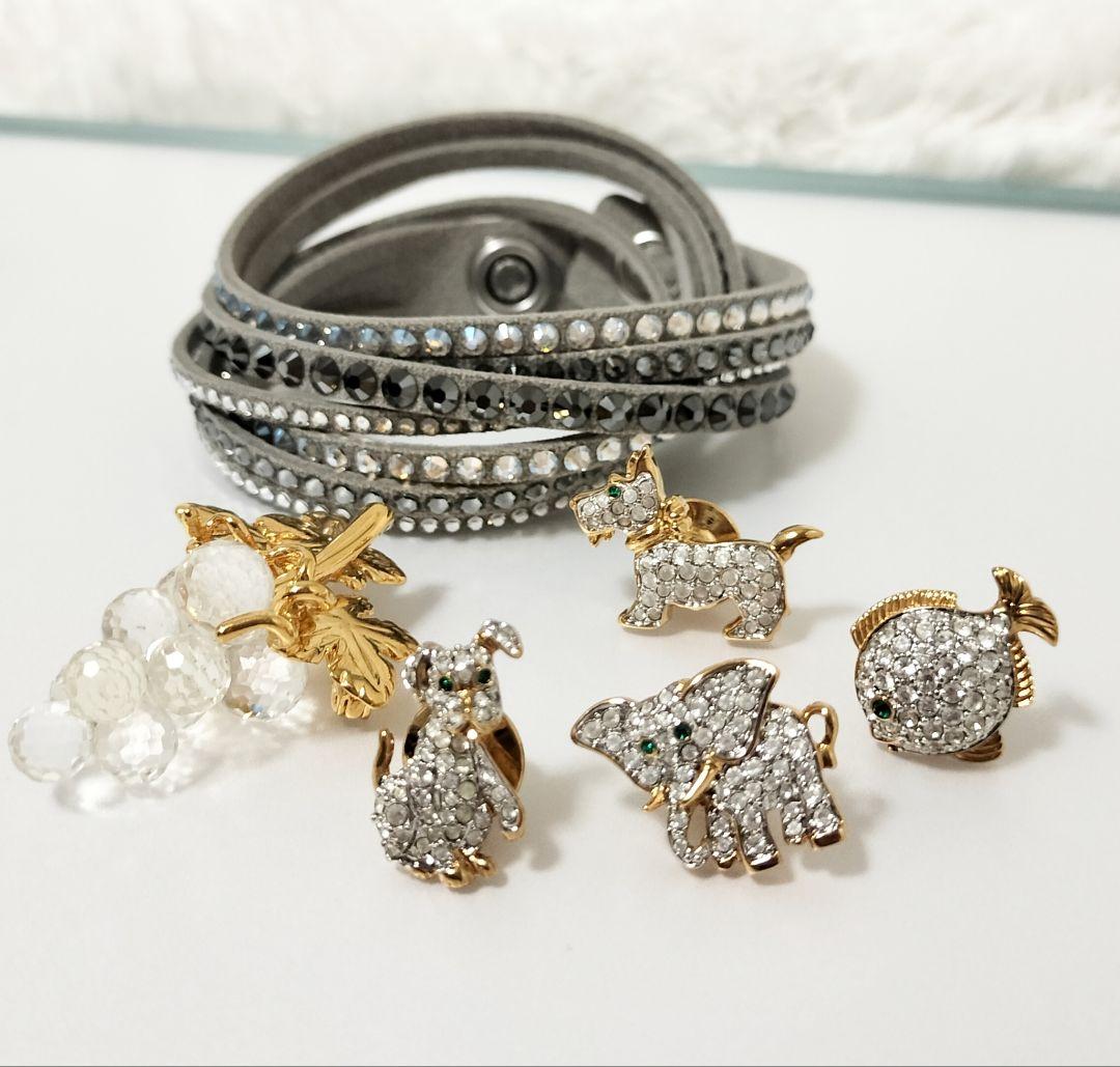 Swarovski スワロフスキー ブレスレット ブローチ ピンバッジ 6点