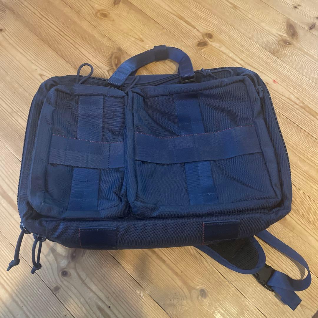 ネイビー ビジネスバッグ 2外ポケット付き