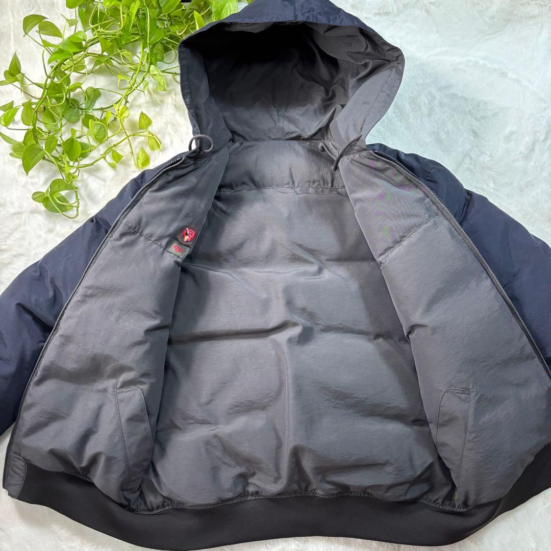 PAPAS パパス ダウン リバーシブル ロゴ刺繍 美品 肉厚 短丈 Lsize